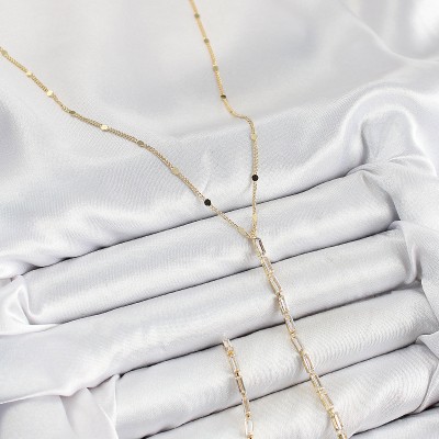 Pirinç Zirkon Taşlı Model Gold Renk Y Kolye