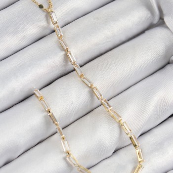 Pirinç Zirkon Taşlı Model Gold Renk Y Kolye