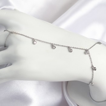 Pirinç Zirkon Taşlı Sallantılı Model Gümüş Renk Kadın Şahmeran