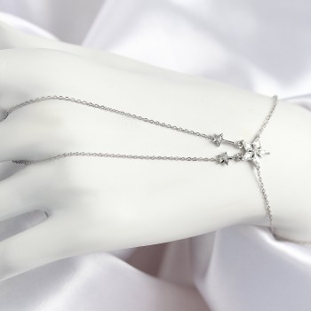 Pirinç Zirkon Taşlı Yıldız Model Gümüş Renk Şahmeran