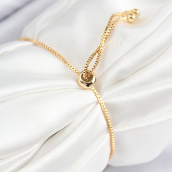 Pirinç Zirkon Taşlı Zincir Model Gold Renk Asansörlü Kadın Bileklik