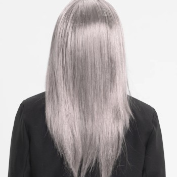 Platin Gri Gümüş Uzun Parti Peruğu