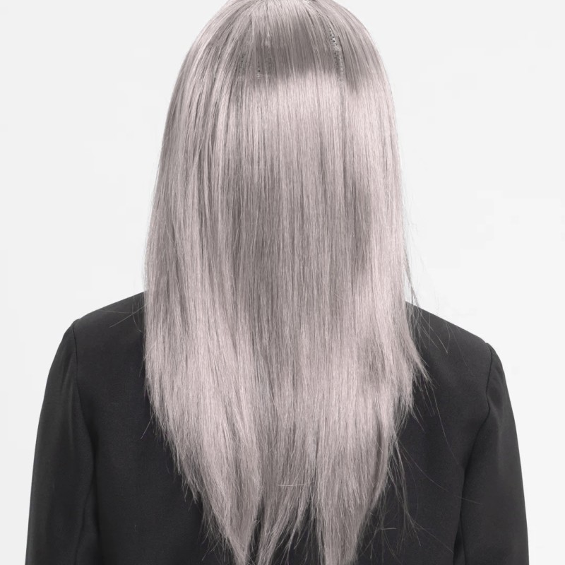 Platin Gri Gümüş Uzun Parti Peruğu