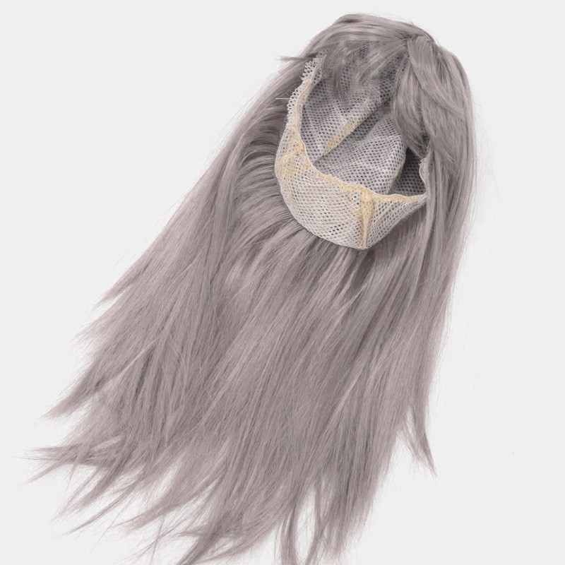 Platin Gri Gümüş Uzun Parti Peruğu