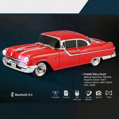 Pontiac Klasik Araba Tasarımlı Bluetooth Hoparlör 