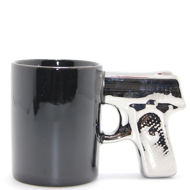 Porselen Silahlı Kupa Bardak