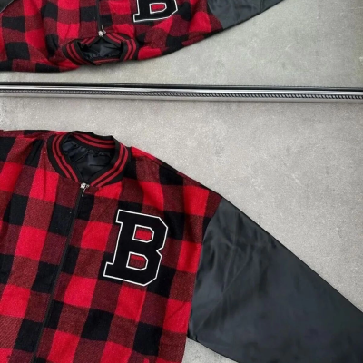 Pötikare Desen Nakışlı Kolej Ceket - Kırmızı