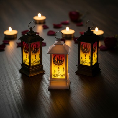 Ramazan Temalı Küçük Kare Kubbe LED Lamba 