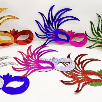 Rengarenk Kağıt Parti Balo Maskesi 6 Adet