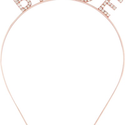 Rose Gold Bekarlığa Veda Kristal Taş Bride Tacı