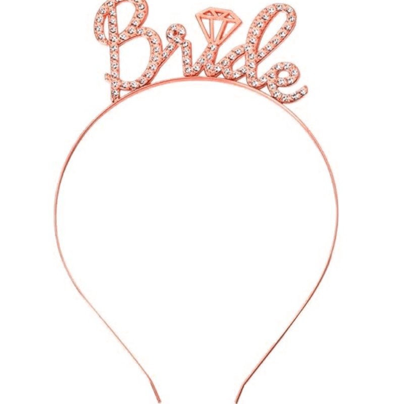 Rose Gold Renkli Taşlı “Bride” Gelin Tacı 