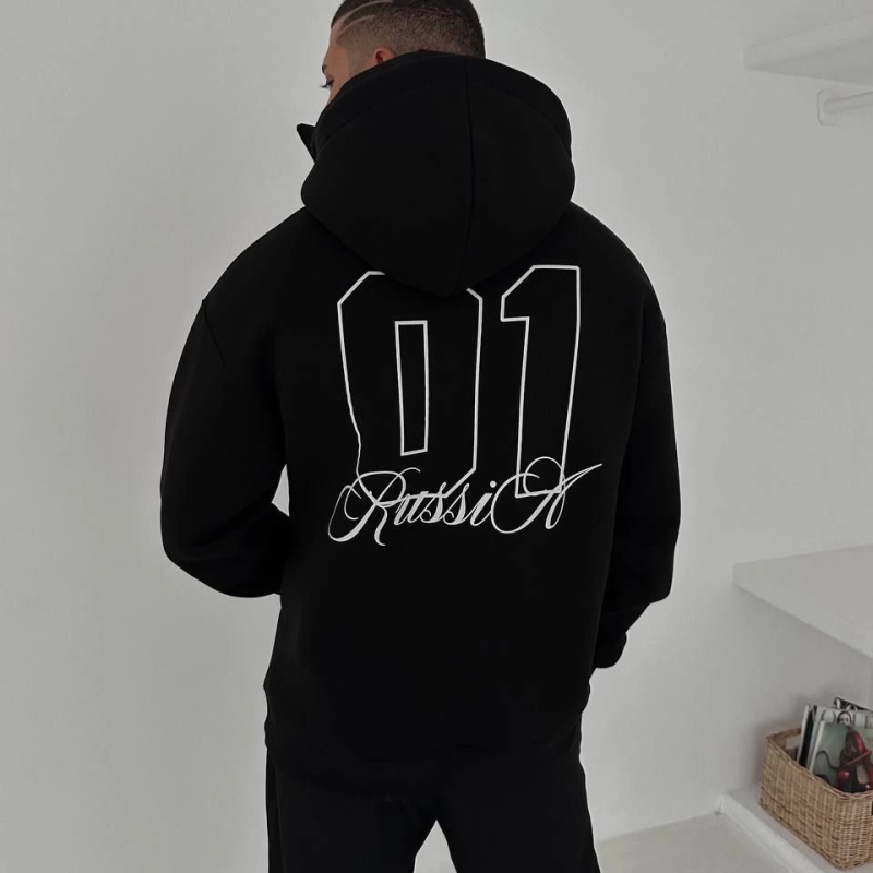 Samuray Ninja Çift Kapşonlu ZIP Fermuarlı Kanguru Çepli Tam Fermuarlı Hoodie ön ve Arka Baskılı Maske Detaylı  sweatshirt - Siyah