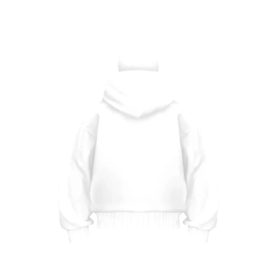 Samuray Ninja Çift Kapşonlu ZIP Fermuarlı Kanguru Çepli Tam Fermuarlı Hoodie  sweatshirt - Beyaz
