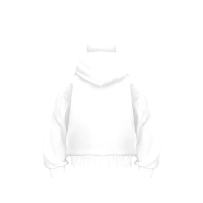 Samuray Ninja Çift Kapşonlu ZIP Fermuarlı Kanguru Çepli Tam Fermuarlı Hoodie  sweatshirt - Beyaz