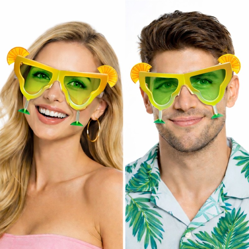 Sarı Margarita Bardak Şeklinde Parti Gözlüğü