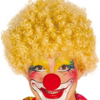 Sarı Renk Kıvırcık Afro Palyaço Seti