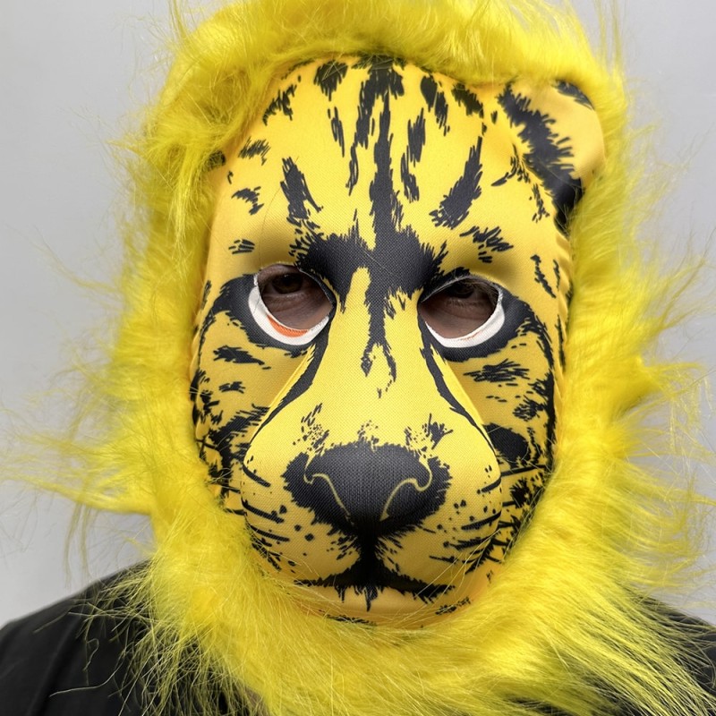 Sarı Yeleli Sarı Saçlı Aslan Maskesi Mega Peluş 2 No