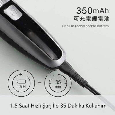 Şarjlı Ayarlanabilir Başlıklı Saç Sakal Traş Makinesi 