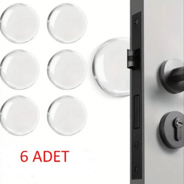 Şeffaf Silikon Mobilya ve Kapı Durdurucu Darbe Pedi 6'lı Set