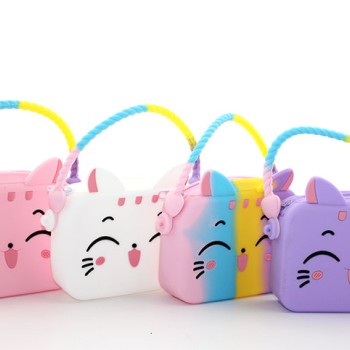 Sevimli Kedi Tasarımlı Silikon Çanta 