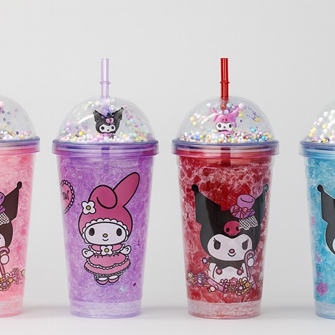 Sevimli Kuromi Pipetli Işıklı Boncuklu Suluk Bardak 400 ml