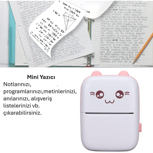 Sevimli Mini Taşınabilir Yazıcı Printer
