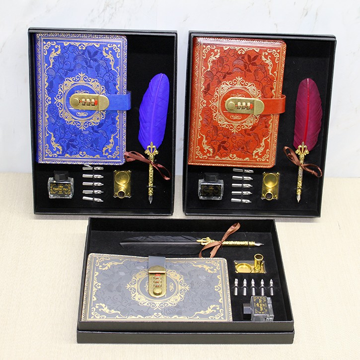 Şifreli Deri Defter Ve Divit Hokka Seti 