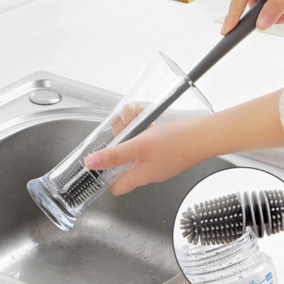 Silikon Uzun Saplı Kavanoz Yıkama Fırçası