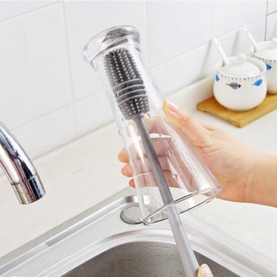 Silikon Uzun Saplı Kavanoz Yıkama Fırçası