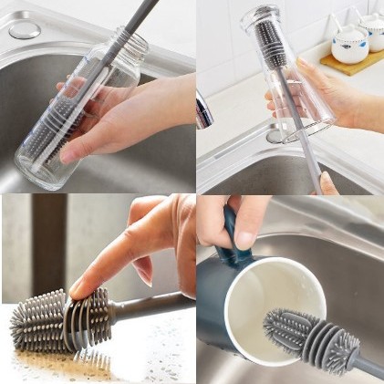 Silikon Uzun Saplı Kavanoz Yıkama Fırçası