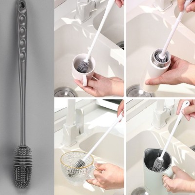 Silikon Uzun Saplı Kavanoz Yıkama Fırçası