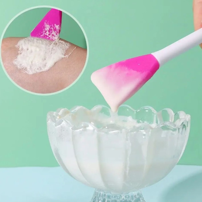 Silikon Yüz Temizleme Fırçası ve Maske Uygulama Spatulası