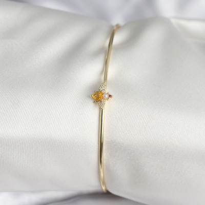 Sinek Figürlü Gold Renk Pirinç Kadın Bileklik