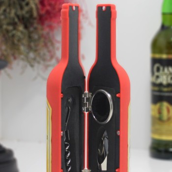 Şişe Tirbuşon Seti Küçük Boy Kırmızı