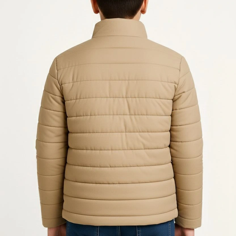 Şişme Mont Hafif ve Sıcak Tutucu Kışlık Fermuarlı Su İtici Rahat Günlük Mont Kapüşonuz  Modern Tasarım - Bej