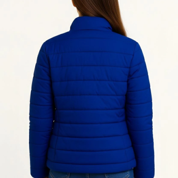 Şişme Mont Hafif ve Sıcak Tutucu Kışlık Fermuarlı Su İtici Rahat Günlük Mont Kapüşonuz Modern Tasarım - Saks Mavisi