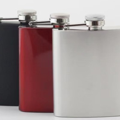 Siyah 6 oz Çelik Cep İçki Kanyak Matarası