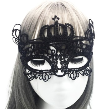 Siyah Dantel İşlemeli Balo Maskesi 9 No