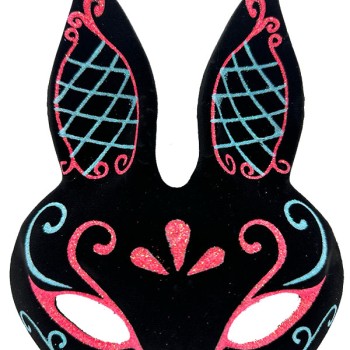 Siyah Mavi Kırmızı Tavşan Maskesi