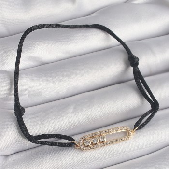 Siyah Renk İpli Asansör Gold Messika Model Kadın Bileklik