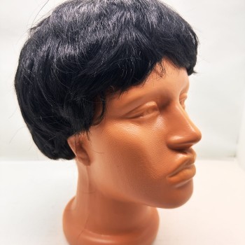 Siyah Renk Kısa Kesim İçi Astarlı Erkek Peruğu 