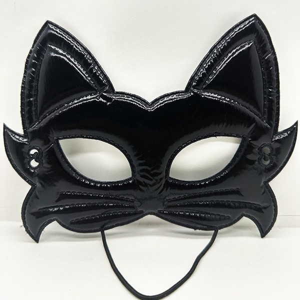 Siyah Renk Kumaş Malzemeden İmal Eva Kedi Maskesi 