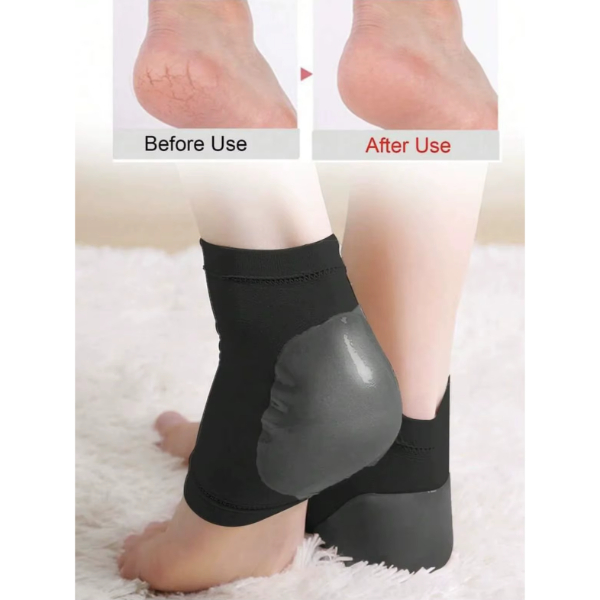 Siyah Silikon Topuk Nemlendirici Çorap 