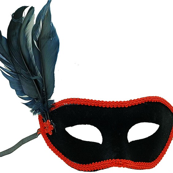 Siyah Süet Kaplama Parti Balo Maskesi