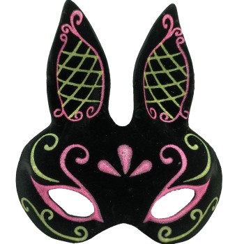 Siyah Süet Kaplama Tavşan Maskesi