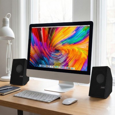 Siyah USB 2.0 + 3.5mm USB Hoparlör 