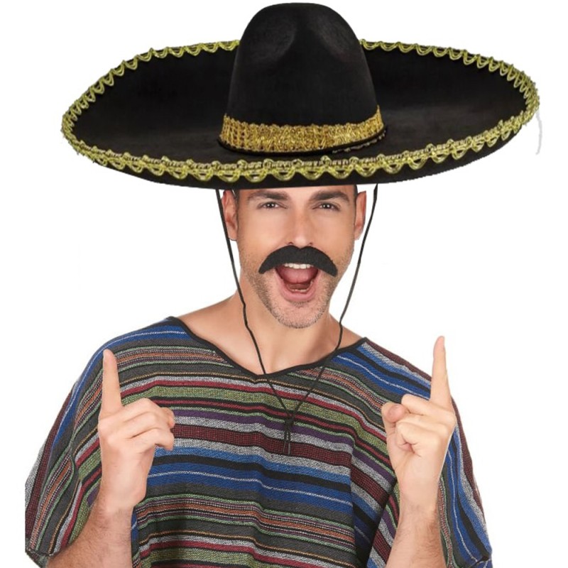 Sombrero Meksika Şapkası Altın Şeritli Yetişkin Boy 