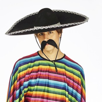 Sombrero Meksika Şapkası Gümüş Şeritli Yetişkin Boy 