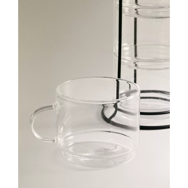 Standlı Borosilikat 4'lü Fincan Seti 