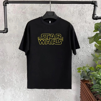 Star Wars Baskılı   T-Shirt - Siyah -